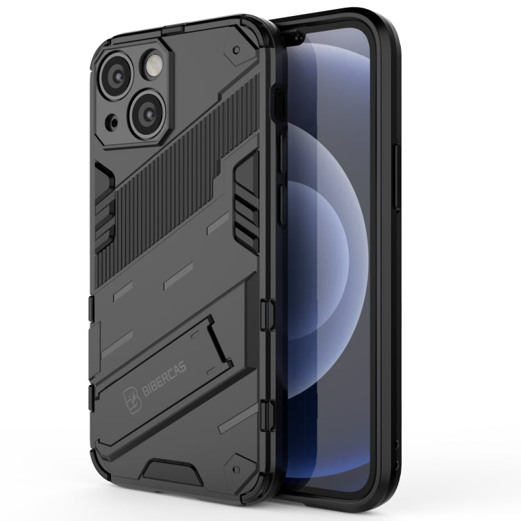 Punk Armor 2 in 1 PC + TPU Phone Case with Invisible Holder, For iPhone 13 mini, For iPhone 13, For iPhone 13 Pro