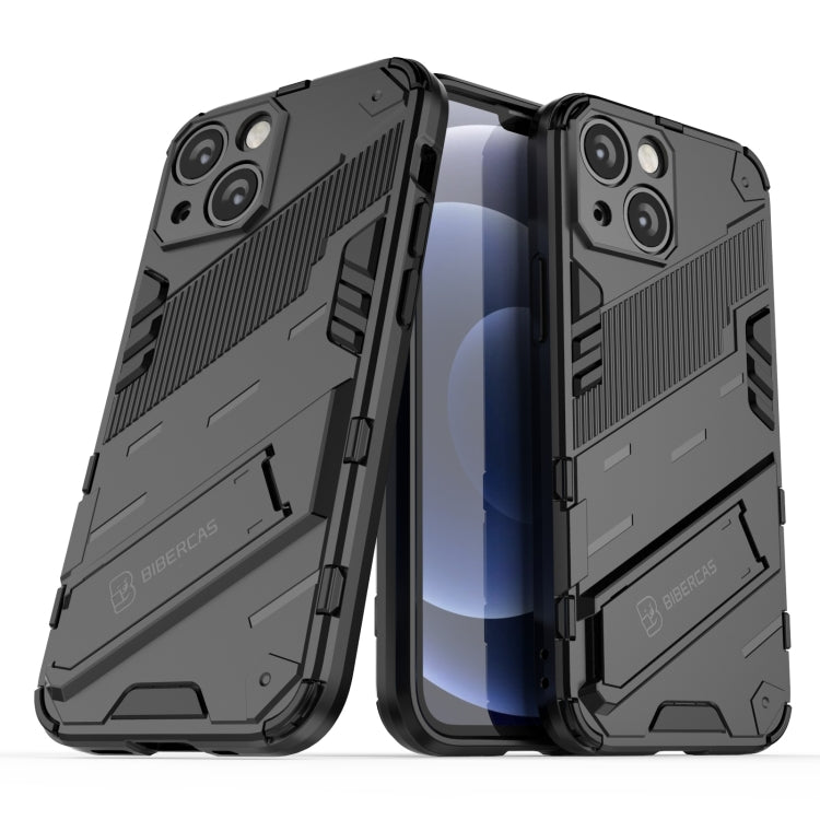 Punk Armor 2 in 1 PC + TPU Phone Case with Invisible Holder, For iPhone 13 mini, For iPhone 13, For iPhone 13 Pro