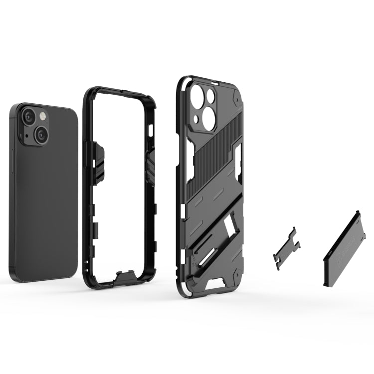 Punk Armor 2 in 1 PC + TPU Phone Case with Invisible Holder, For iPhone 13 mini, For iPhone 13, For iPhone 13 Pro