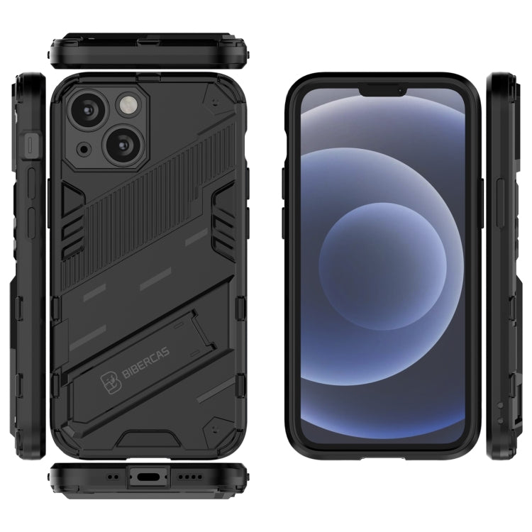 Punk Armor 2 in 1 PC + TPU Phone Case with Invisible Holder, For iPhone 13 mini, For iPhone 13, For iPhone 13 Pro