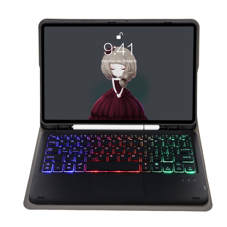 A07B-AS Lambskin Pen Slot Touch Pad Bluetooth Keyboard Leather Tablet Case, For iPad 9.7 2018&2017 / Pro 9.7 / Air 2, For iPad 10.2 2021&2020&2019/Air 2019/Pro 10.5, For iPad Air 11 2025 / 2024 / Air 2022&2020 / Pro 11 2021&2020&2018