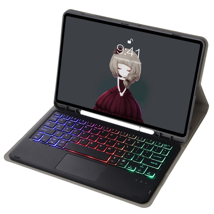 A07B-AS Lambskin Pen Slot Touch Pad Bluetooth Keyboard Leather Tablet Case, For iPad 9.7 2018&2017 / Pro 9.7 / Air 2, For iPad 10.2 2021&2020&2019/Air 2019/Pro 10.5, For iPad Air 11 2025 / 2024 / Air 2022&2020 / Pro 11 2021&2020&2018