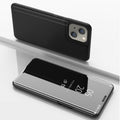 Plated Mirror Horizontal Flip Leather Phone Case with Holder, For iPhone 14, For iPhone 14 Plus, For iPhone 14 Pro