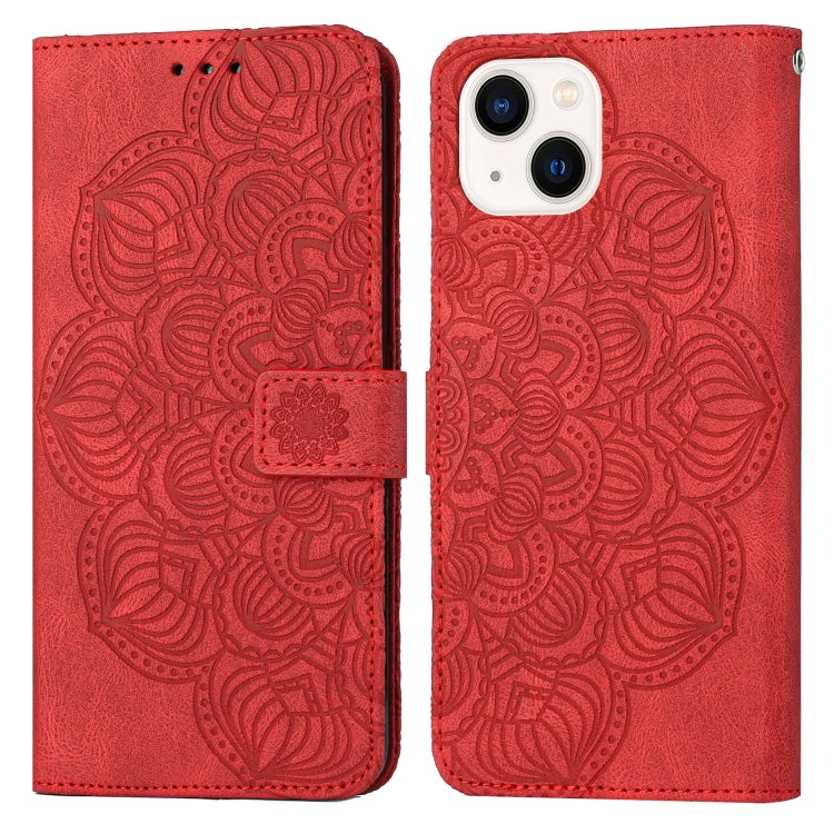Mandala Embossed Flip Leather Phone Case, For iPhone 13 mini, For iPhone 13, For iPhone 13 Pro, For iPhone 13 Pro Max