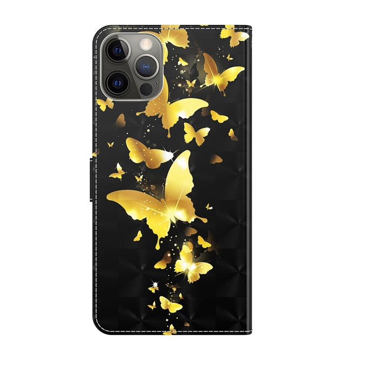 3D Painting Pattern Flip Leather Phone Case, For iPhone 14 Pro, For iPhone 14 Pro Max
