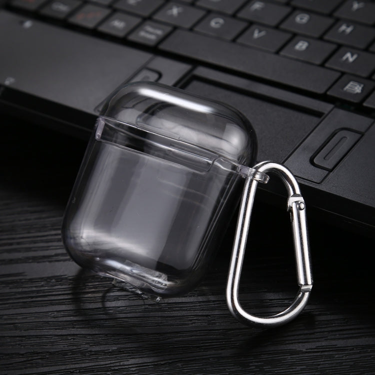Transparent PC Hard Earphone Protective Case with Hook, For AirPods 1 / 2 with Hook