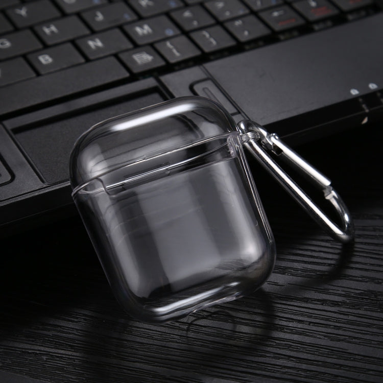 Transparent PC Hard Earphone Protective Case with Hook, For AirPods 1 / 2 with Hook