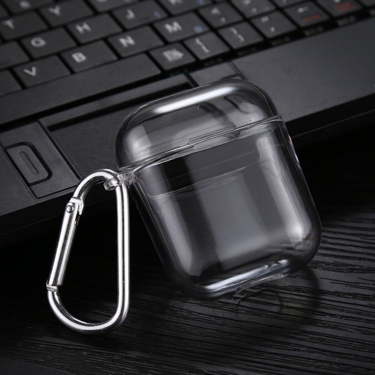 Transparent PC Hard Earphone Protective Case with Hook, For AirPods 1 / 2 with Hook