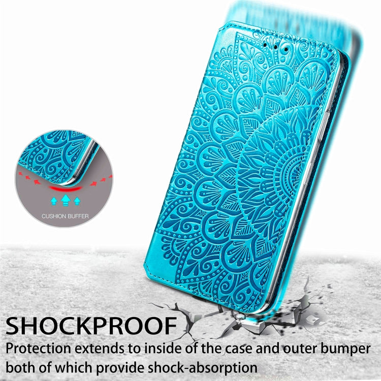 Blooming Mandala Embossed Pattern Magnetic Horizontal Flip Leather Case with Holder & Card Slots & Wallet, For iPhone 11