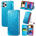 Blooming Mandala Embossed Pattern Magnetic Horizontal Flip Leather Case with Holder & Card Slots & Wallet, For iPhone 11
