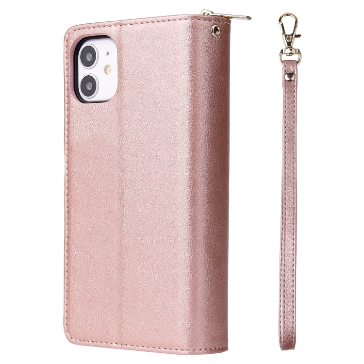Zipper Wallet Bag Horizontal Flip PU Leather Case with Holder & 9 Card Slots & Wallet & Lanyard & Photo Frame, For iPhone 11, For iPhone 11 Pro, For iPhone 11 Pro Max, For iPhone SE 2022 / SE 2020 / 8 / 7