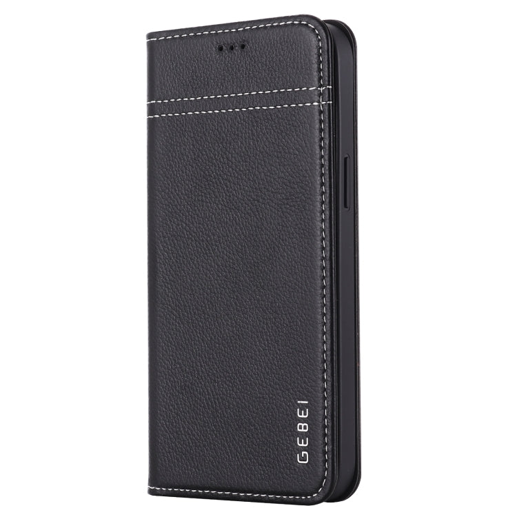 GEBEI Top-grain Leather Horizontal Flip Protective Case with Holder & Card Slots, For iPhone 12 / 12 Pro, For iPhone 12 Pro Max