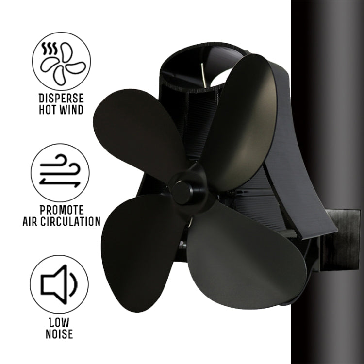 YL-105 4-Blade Aluminum Heat Powered Fireplace Stove Fan, YL-105 (Rose Red), YL-105 (Silver), YL-105(White), YL-105 (Black), YL-105 (Bronze), YL-105 (Grey), YL-105 (Gold)