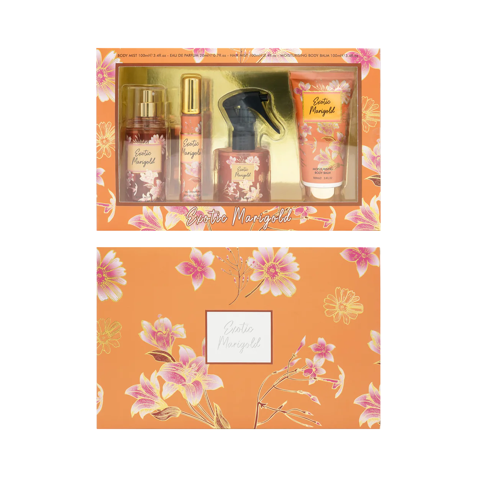 Exotic Marigold 4pc Hair Fragrance Gift Set - Enchanting Scent Ritual for Luminous Locks