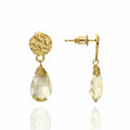 Athena Kate Large Drop Earrings: Lemon Quartz