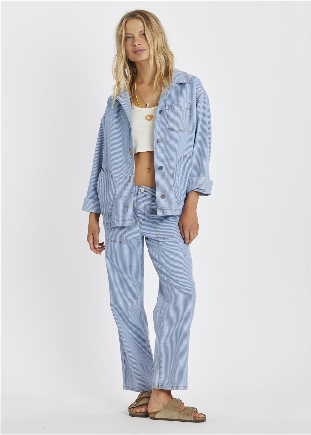 Sisstr Chore Oversized Denim Jacket with Pockets