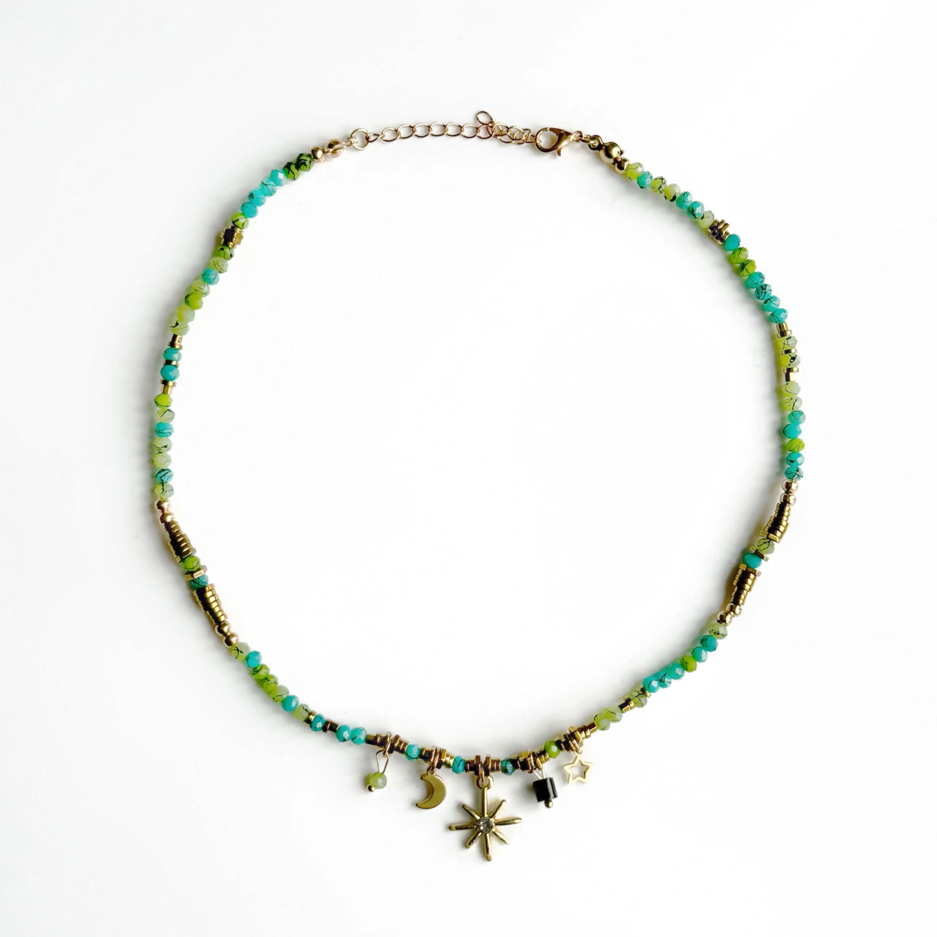 Gaia Aqua Beaded Necklace