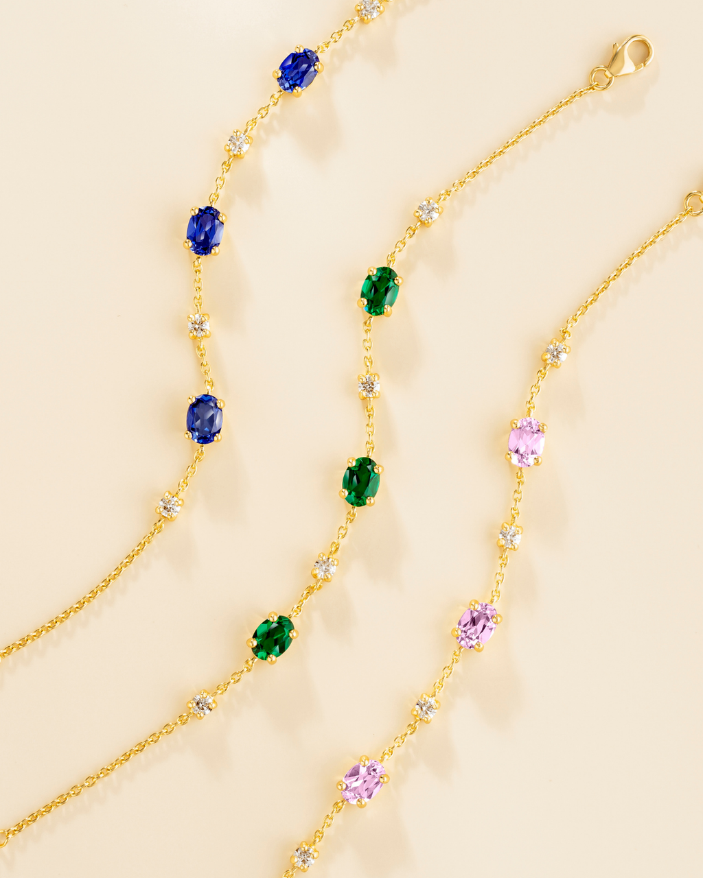 Pink Sapphire Bracelet in 18k Gold Vermeil