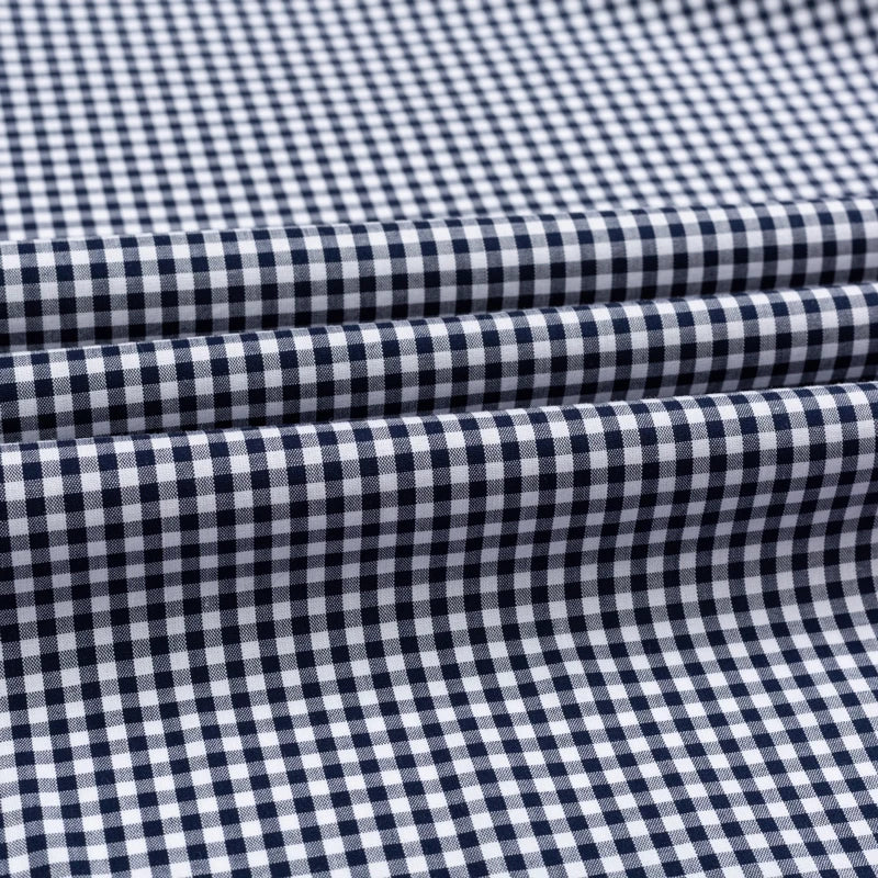 Men's 100% Cotton Standard-Fit Long-Sleeve Casual Checked Shirt Single Patch Pocket Button-down Collar