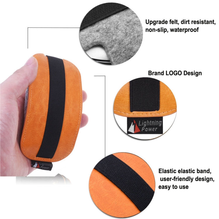 European Style Elastic PU Leather Fur Felt Mouse Storage Bag for Apple Magic Mouse 2, European Style