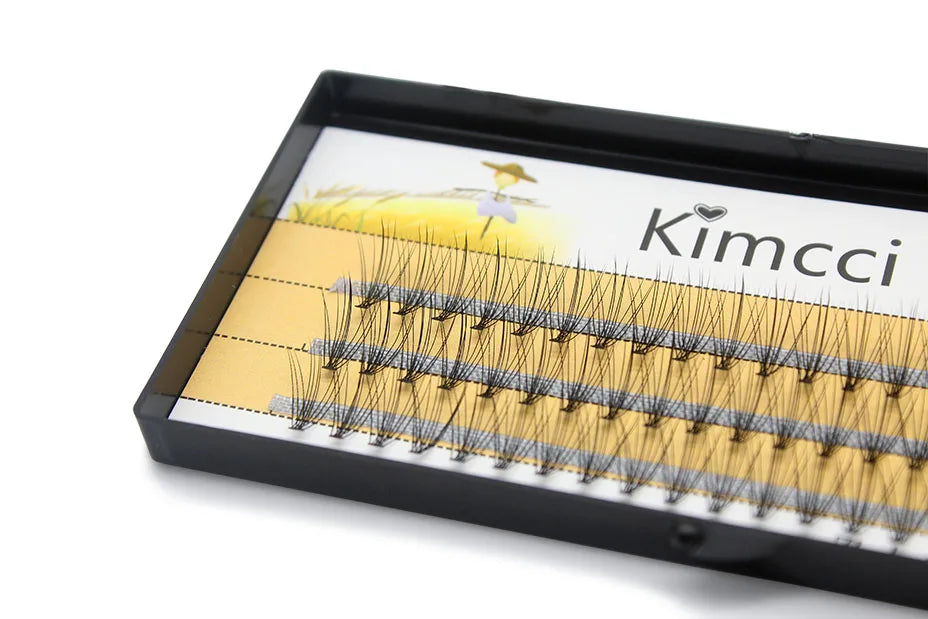 Kimcci Natural Fake Eye Lashes 60pcs 8/10/12/14mm Makeup Individual Cluster Eye Lashes Grafting Fake False Eyelashes Faux Cilias