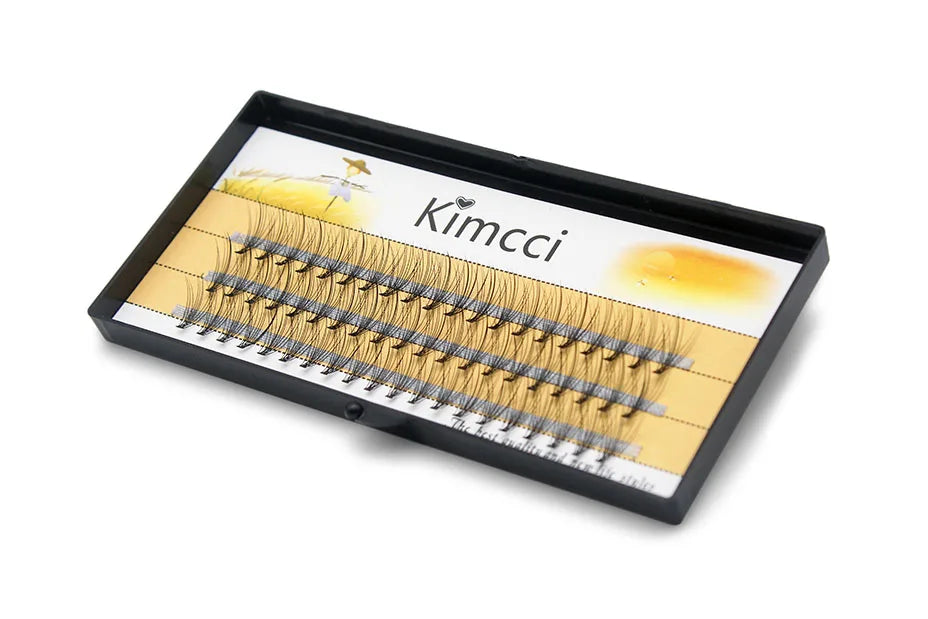 Kimcci Natural Fake Eye Lashes 60pcs 8/10/12/14mm Makeup Individual Cluster Eye Lashes Grafting Fake False Eyelashes Faux Cilias