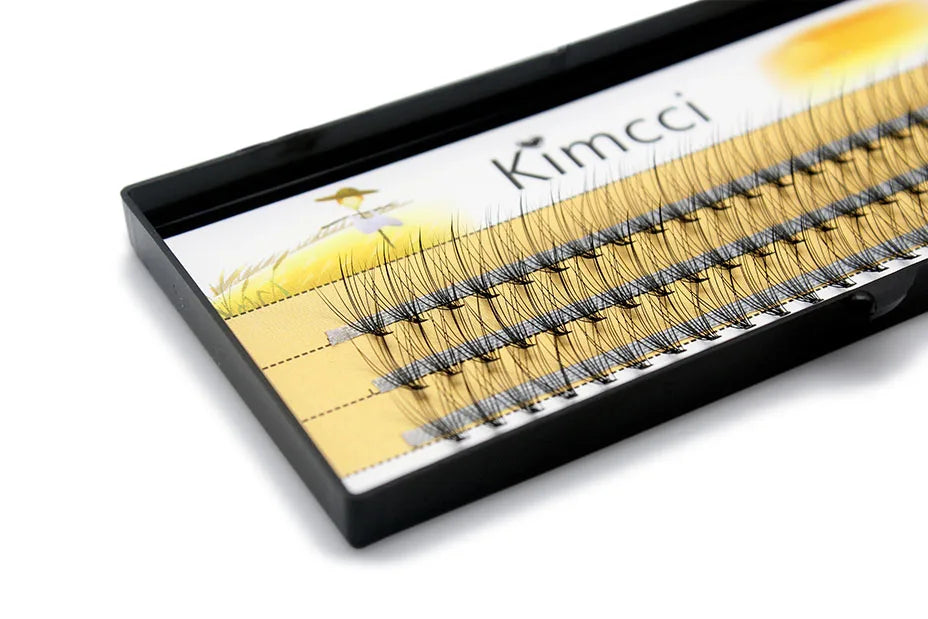 Kimcci Natural Fake Eye Lashes 60pcs 8/10/12/14mm Makeup Individual Cluster Eye Lashes Grafting Fake False Eyelashes Faux Cilias
