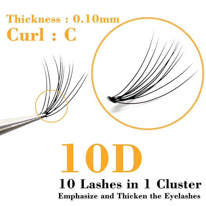 Kimcci Natural Fake Eye Lashes 60pcs 8/10/12/14mm Makeup Individual Cluster Eye Lashes Grafting Fake False Eyelashes Faux Cilias