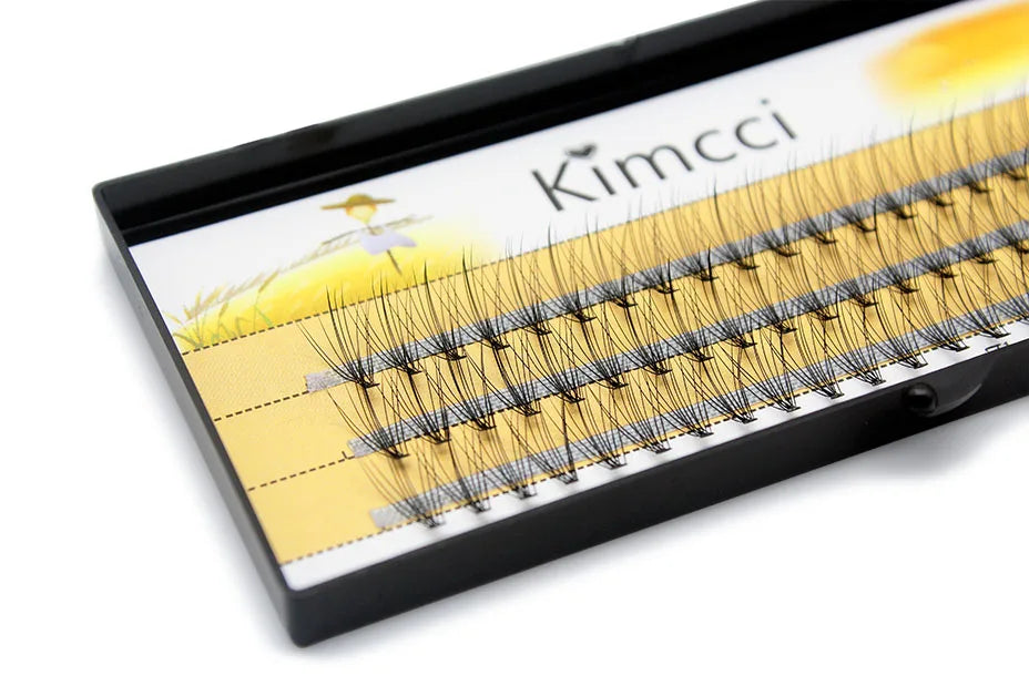 Kimcci Natural Fake Eye Lashes 60pcs 8/10/12/14mm Makeup Individual Cluster Eye Lashes Grafting Fake False Eyelashes Faux Cilias