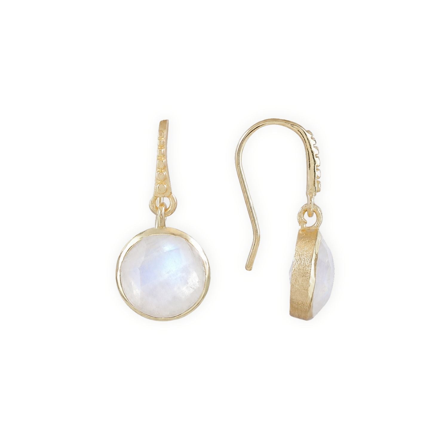 Charis Round Gemstone Earrings Moonstone