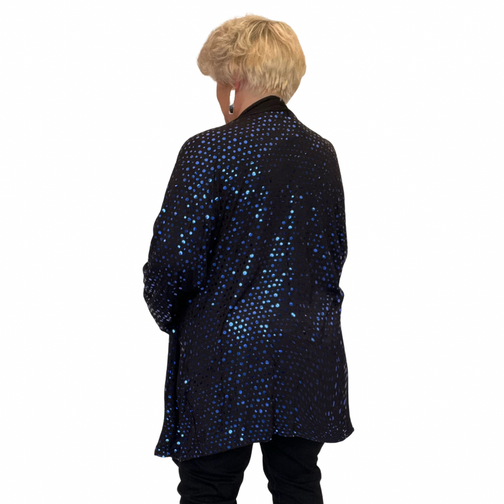Sequin Foil Covered Longer Length Waterfall Jacket