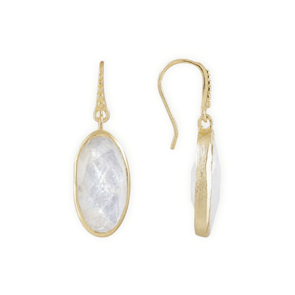 Charis Oval Gemstone Earrings Moonstone