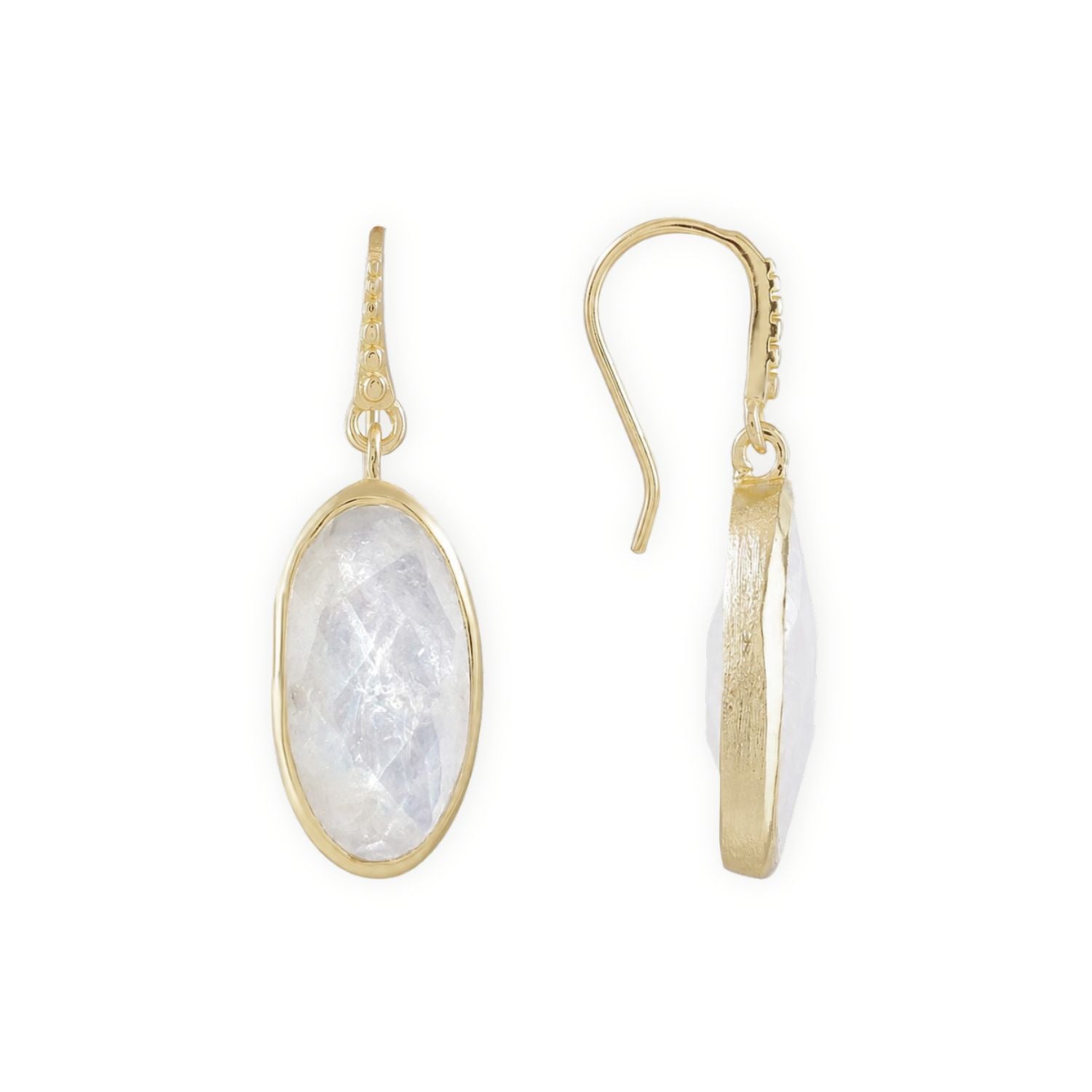 Charis Oval Gemstone Earrings Moonstone