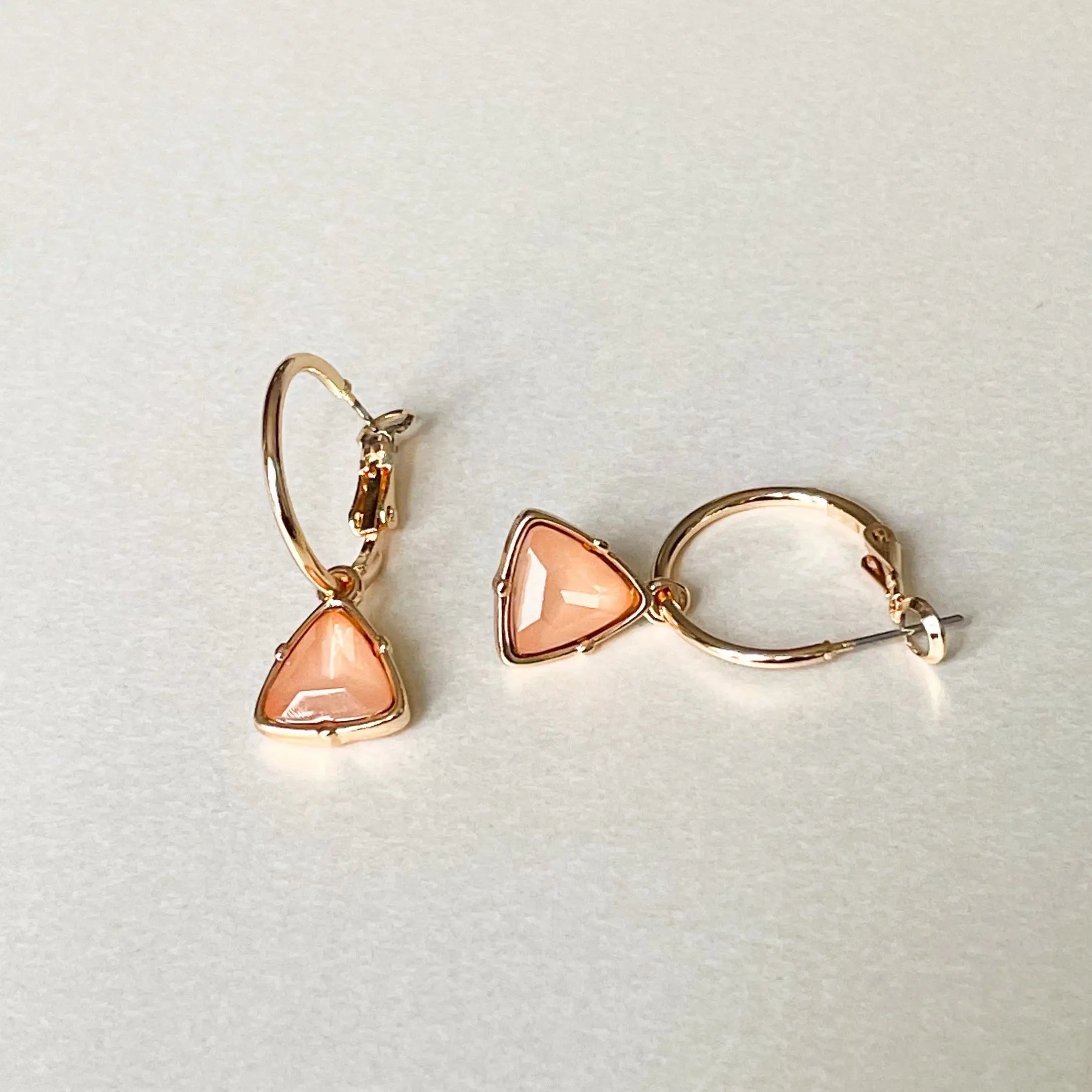 Holly Peach Gem Hoop Earrings