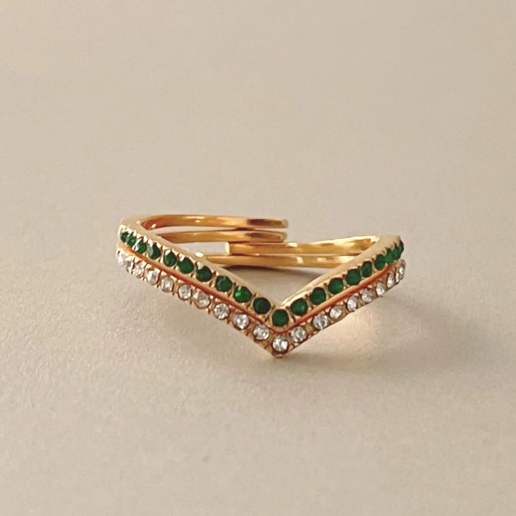 Marina Luxe 18k Gold Plated Skinny Wishbone Ring