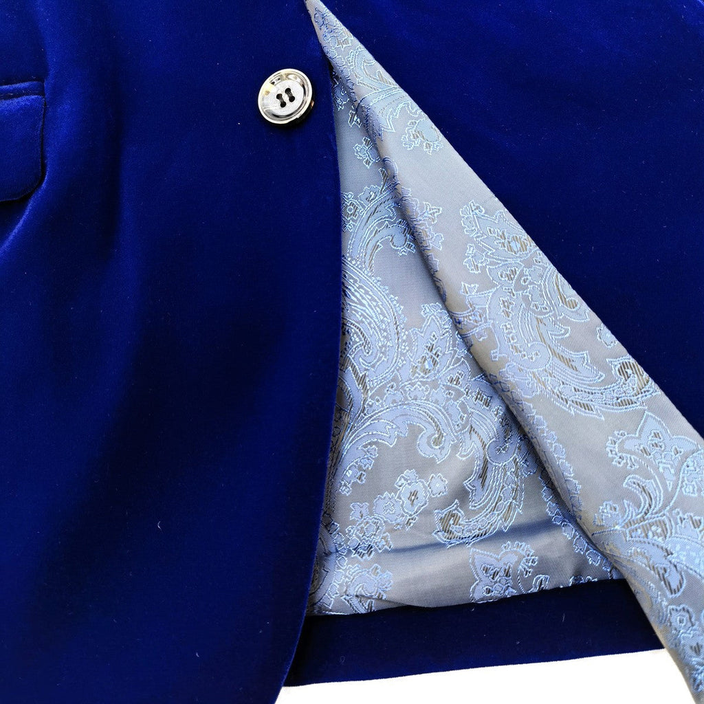 Royal Blue Velvet Blazer