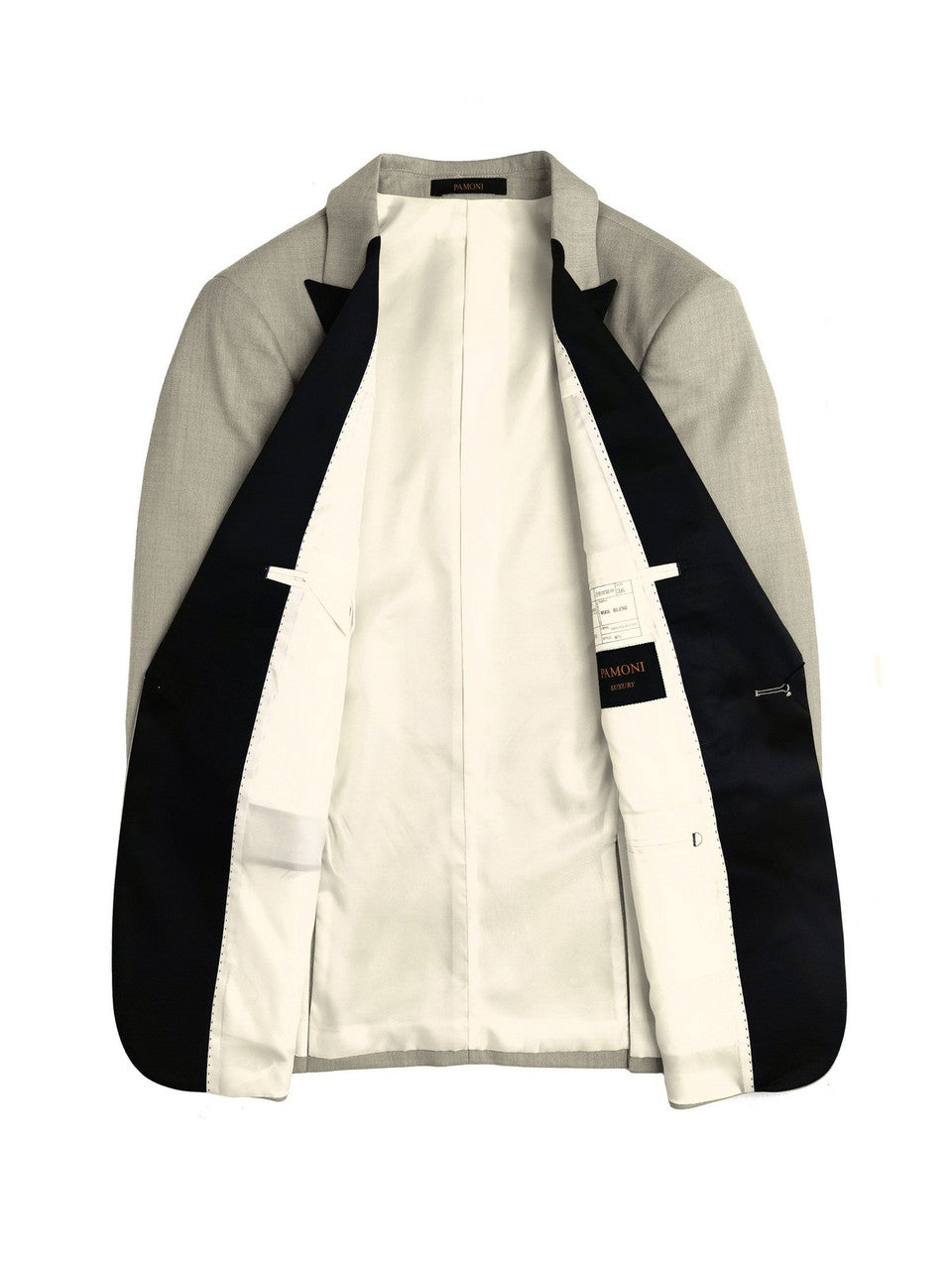 Beige 3-Piece Tuxedo With Black Peak Lapel