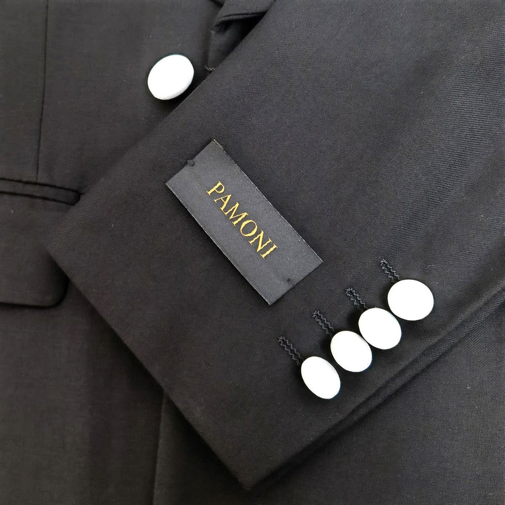 Black Double Breasted Tuxedo With White Shawl Lapel