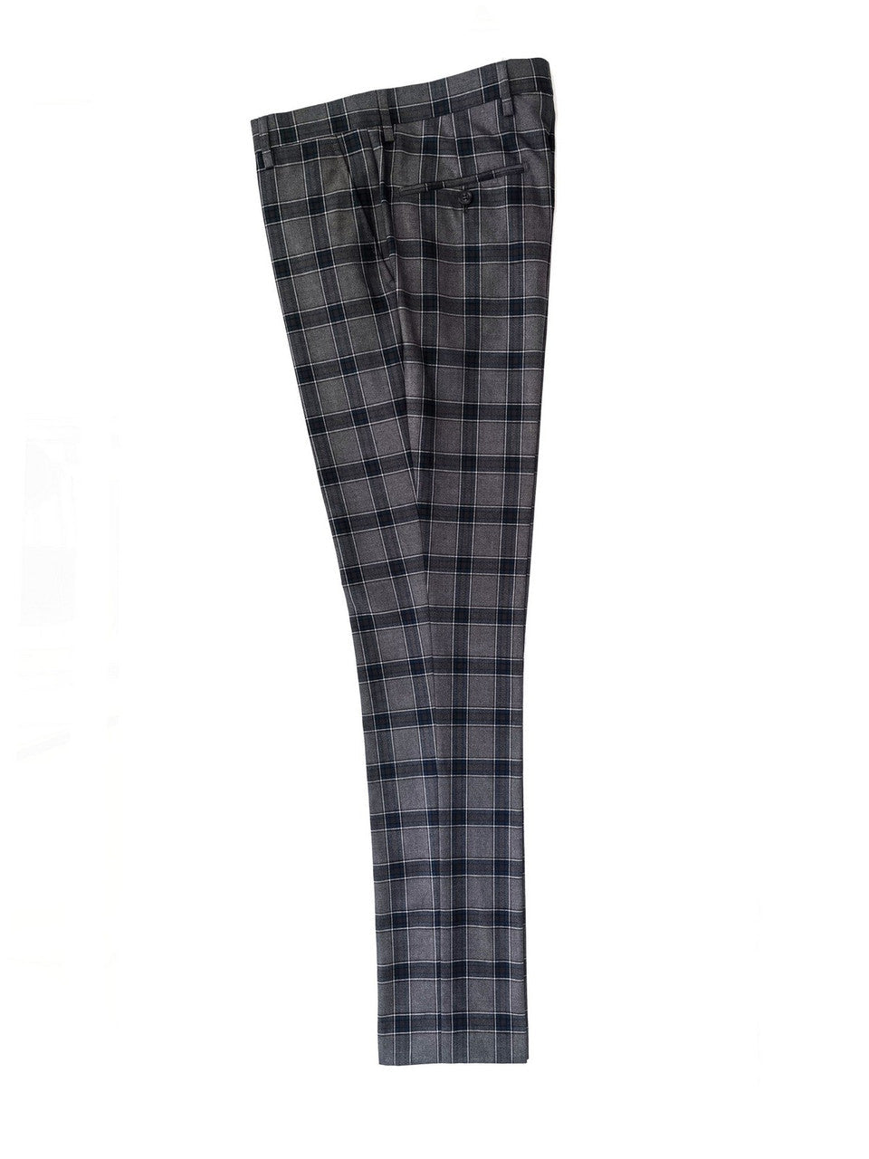 Dark Grey Check Double Breasted Suit
