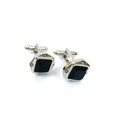Black Glitter Gemstone Cufflinks