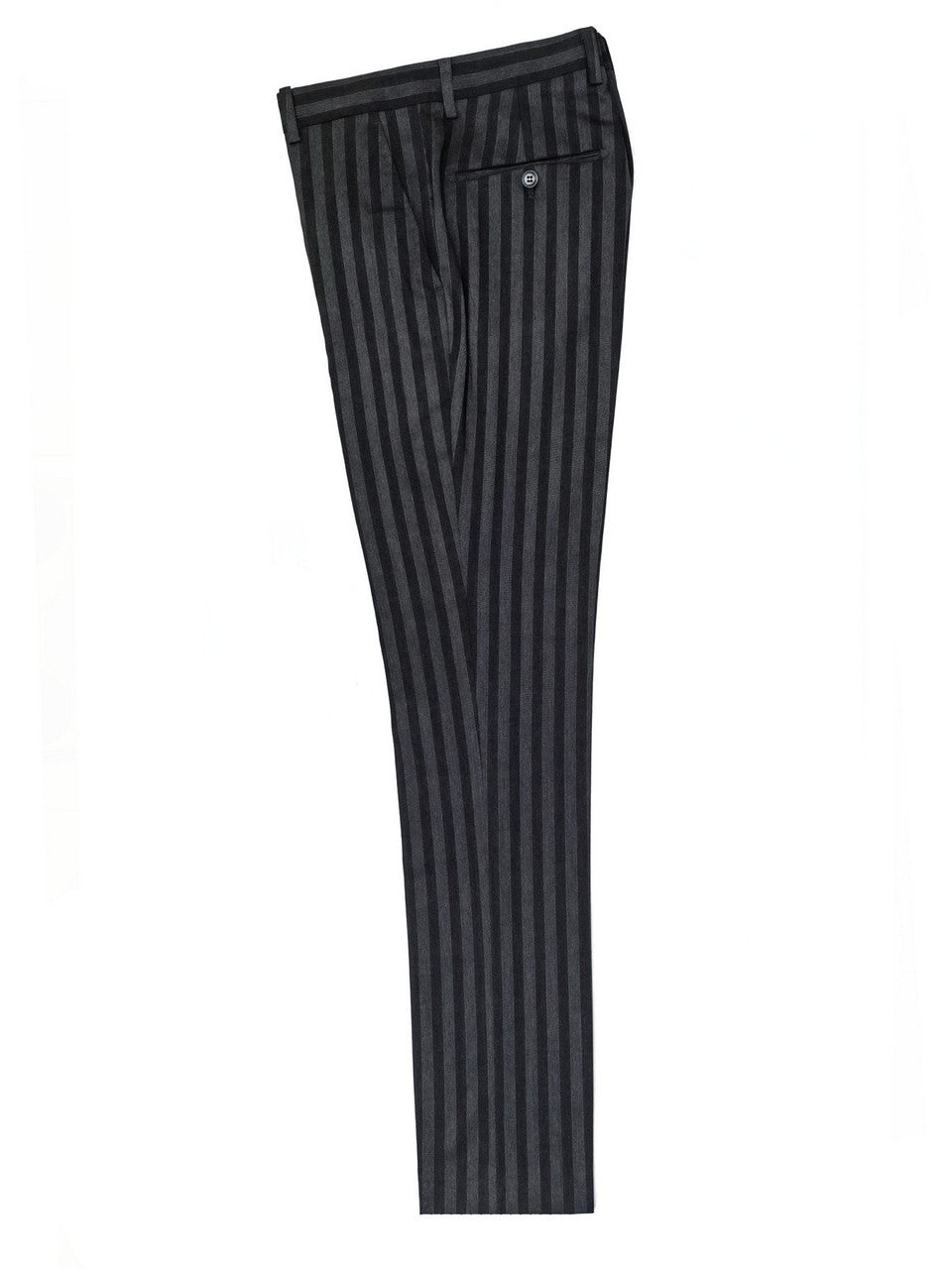 Charcoal Bold Stripe Double Breasted Suit