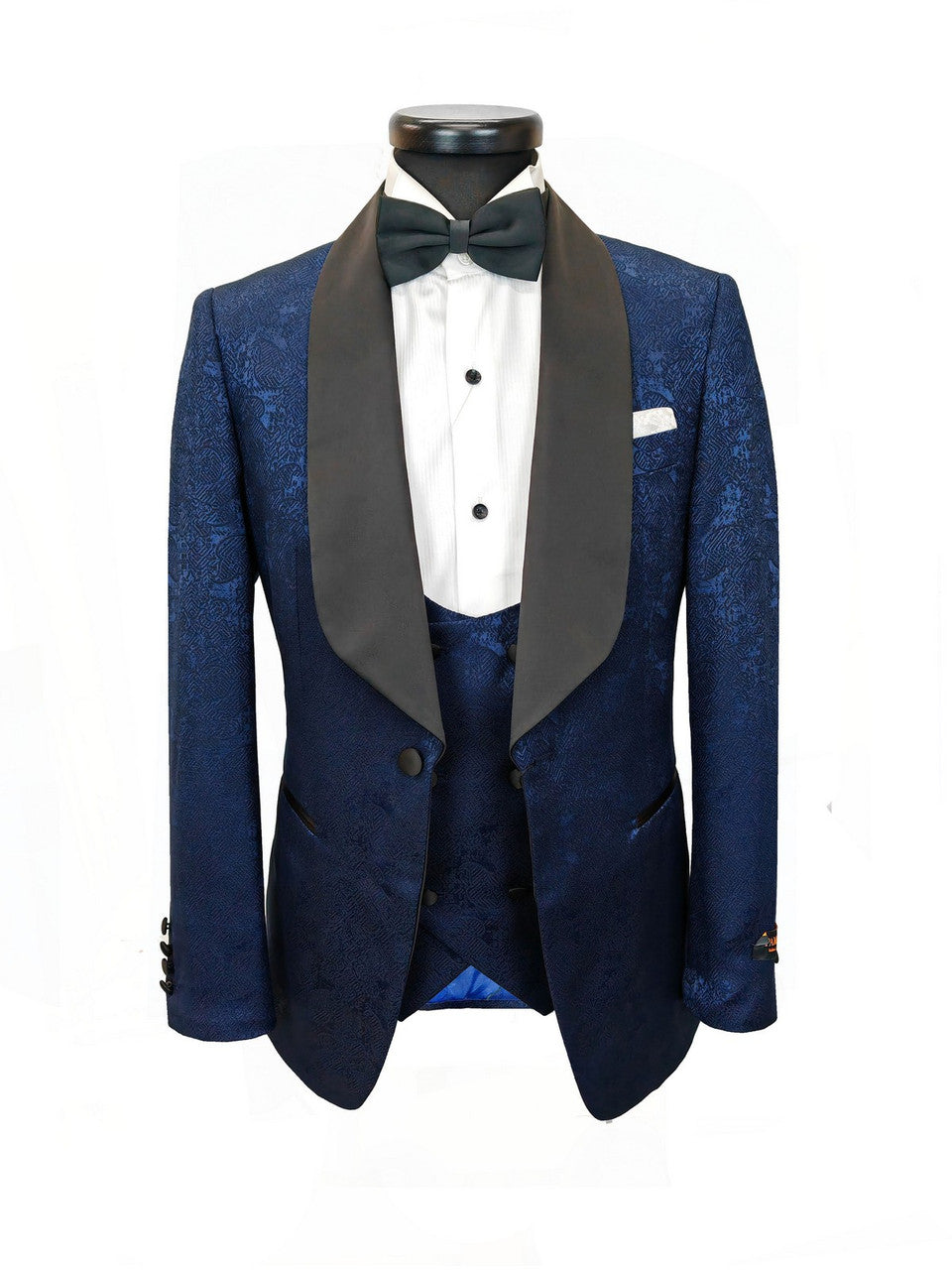 Navy Floral Style 3-Piece Tuxedo