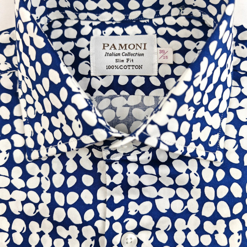 Blue and White Checkered Print Shirt