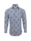 Blue and White Checkered Print Shirt