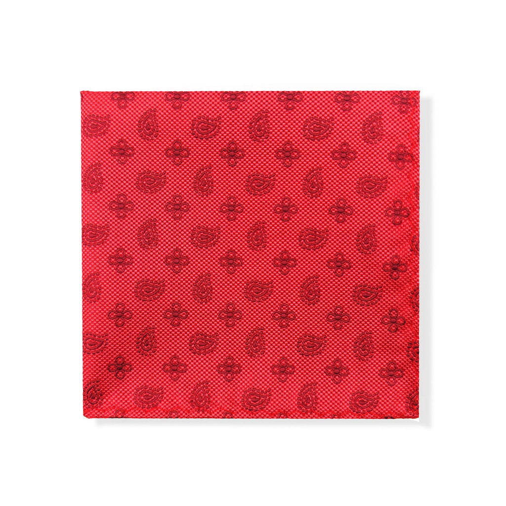 Red Geometric Tie & Pocket Square Set