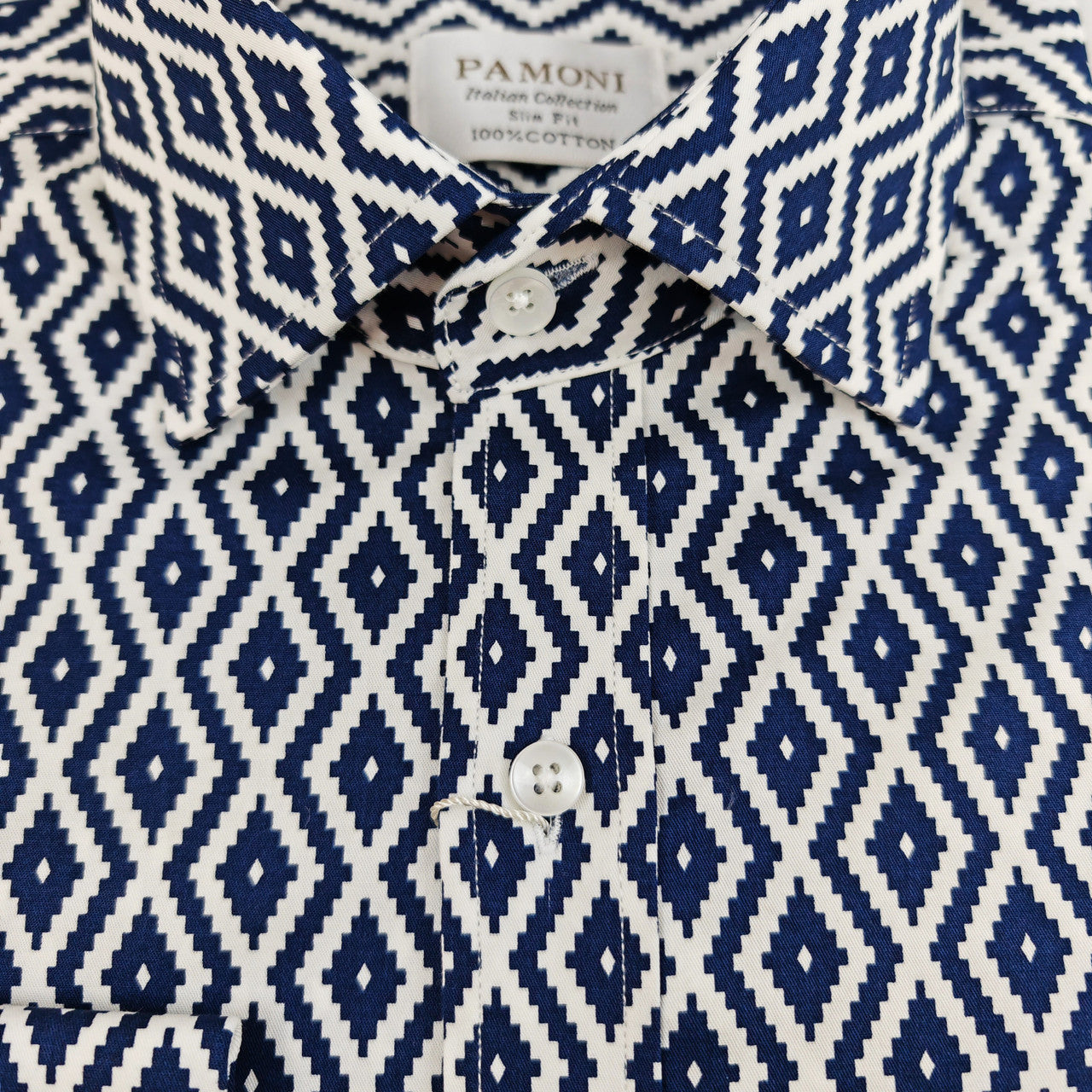 Navy Diamond Chevron Print Shirt