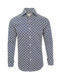 Navy Diamond Chevron Print Shirt