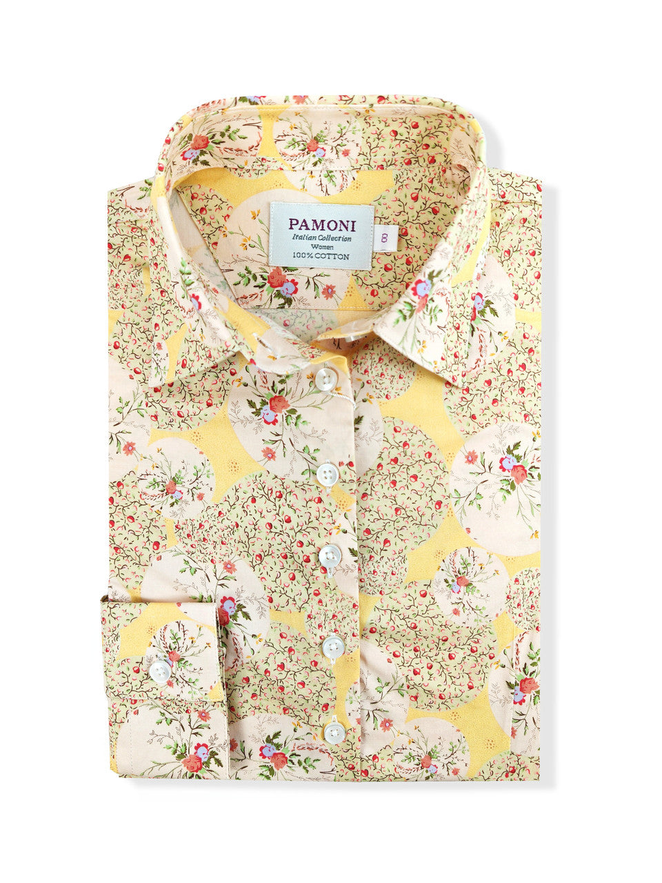 Yellow Red Floral Print Shirt
