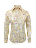 Yellow Red Floral Print Shirt