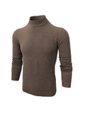 Brown High Neck Slim Fit Jumper